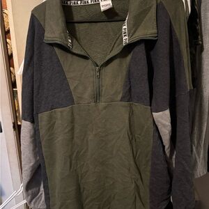 Olive Green and Gray Sweater